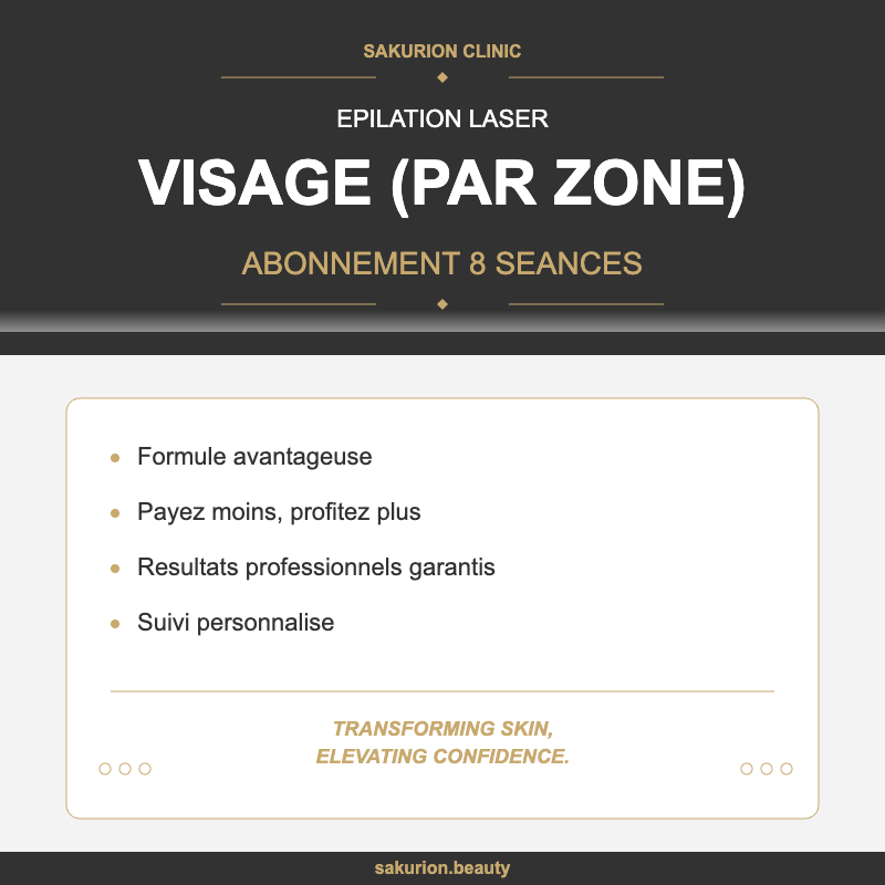 Abonnement 8 Séances - Laser - Visage (part zone)